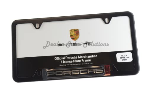 Porsche Genuine OEM Stainless-Steel Nameplate License Frame
