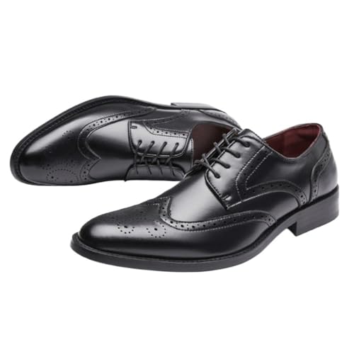Men's Oxford Dress Shoes, Genuine Leather Brogue Formal Shoes with 6CM Height Increase, Stylish Italian Business Shoes for Office, Work & Formal Events2