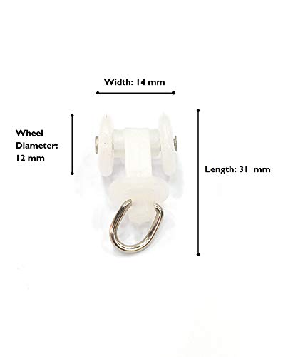 Image of FAPBADRI Runners /Sliders for M Track /Curtain Channel - White Colour - 50 Pieces