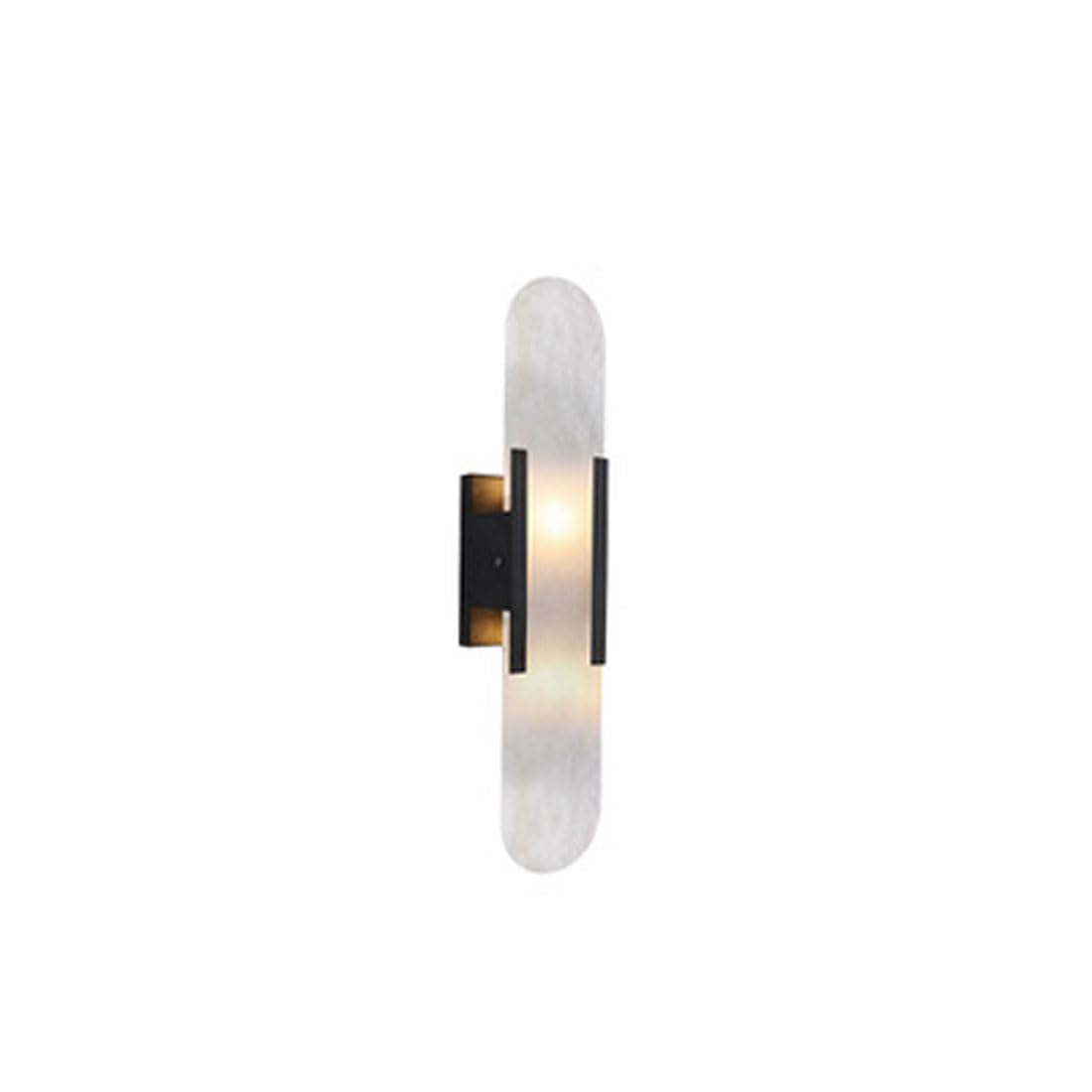 SMCCYYSD Marble Wall Sconces, Vintage Industrial Brass Sconce, Oval Alabaster Shaped Lampshade Lamp, Vanity Light Fixture For Bathroom Kitchen Bedroom, 2pcs G4 Bulbs