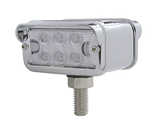 United Pacific 39415 6 LED Dual Function Double Face Light with Horizontal Bezel (Amber & Red LED/Clear Lens)