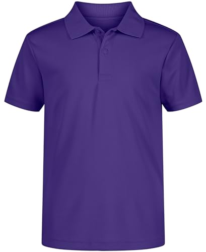 Image of Nautica Boys' School Uniform Short Sleeve Polo Shirt, Button Closure, Moisture Wicking Performance Material