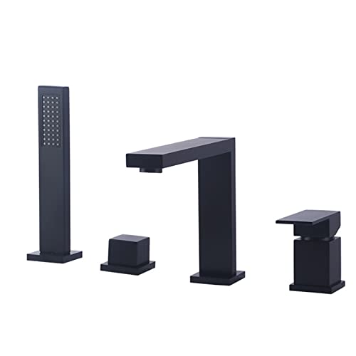 Robinet de Bain Romain en Laiton Noir Mat Style Moderne