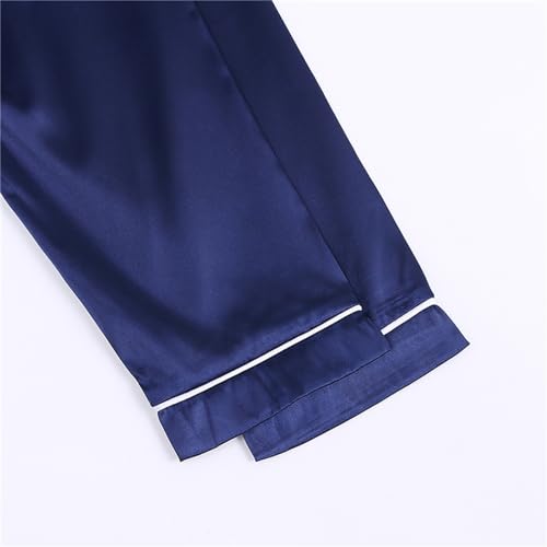 Kids Boys Long Sleeve 𝗽ajamas Sets Satin Soft Buttons F𝐚mily Shirts 𝗽𝐉 Baggy Long Pants Sl𝐞epwear Summer Outfits3