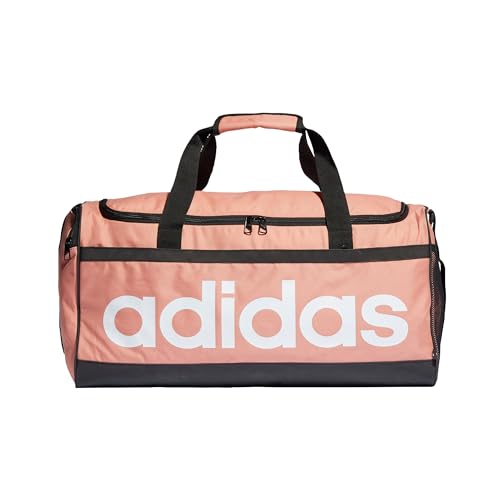Adidas Unisex Essentials Linear Duffel Bag, Wonder Clay/White, M