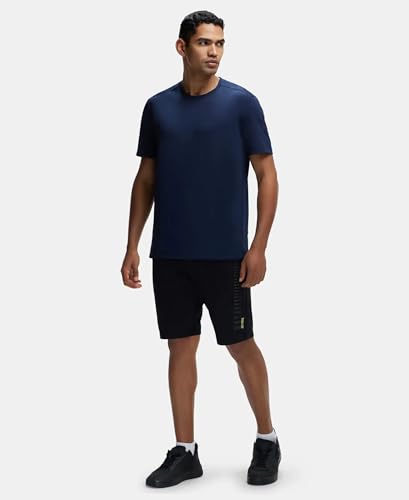 Image of Jockey MV37 Men Recycled Microfiber Elastane Stretch Fabric Round Neck Half Sleeve Breathable Mesh Active Wear T-Shirt