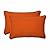 Pillow Perfect Pompeii Solid Indoor/Outdoor Lumbar Pillow Plush Fill, Weather and Fade Resistant, Lumbar - 11.5" x 18.5",, Orange, 2 Count