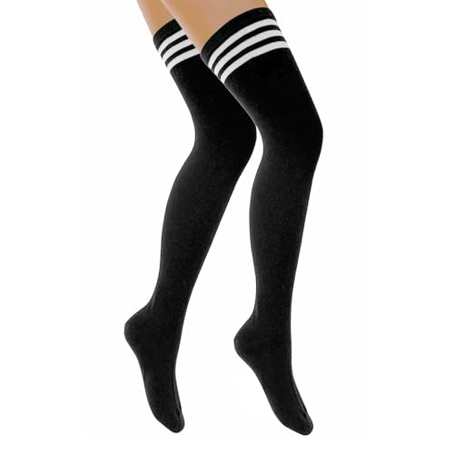 Men's Sissy Thigh High Socks Over Knee Socks,Femboy Thigh High Stockings for Cross-dressers,Sheer Sissy Stockings Crossdressing Lingerie for Men,Black