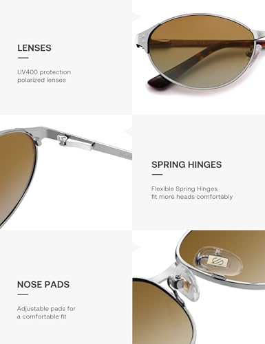 Image of SOJOS Retro Oval Polarized Sunglasses for Women Men, Trendy Chic Cat Eye 90s Y2K Sunnies SJ1266