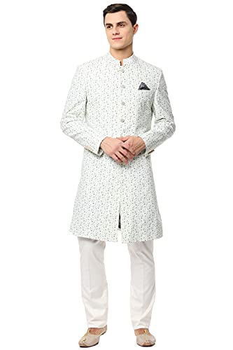 Image of Van Heusen Men's Cotton Blend White Two Piece Suit Business Pants Set