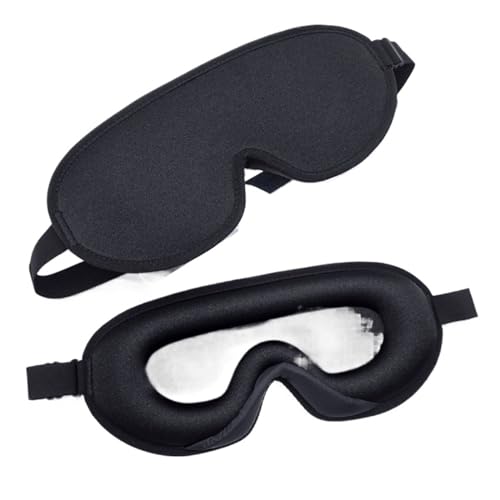 Antifaz Para Dormir Seda Mascarilla for dormir de seda suave y liso, mascarilla for dormir for ojos, cubierta de sombra for viajes, descanso, relajación, venda for los ojos, ayuda for dormir(Black)