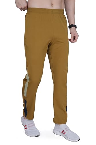 Image of Men's Ns Lycra Spandex Mixx Polyester Sports Trackpants with Both Side Zipper Pockets