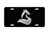 Forest Fox Nature Beast Black Metal License Vanity Plate for Any Car Model - Silver