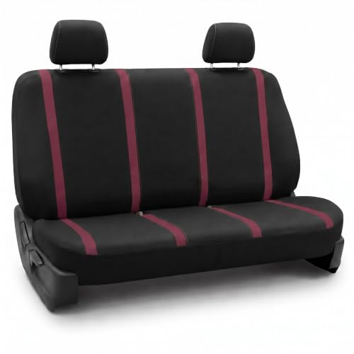 Image of FH Group Car Seat Covers Rear Set Cloth - Car Seat Covers with Removable Headrest,Universal Fit,Automotive SeatCovers,Washable Car SeatCover for SUV,Sedan,Van Burgundy