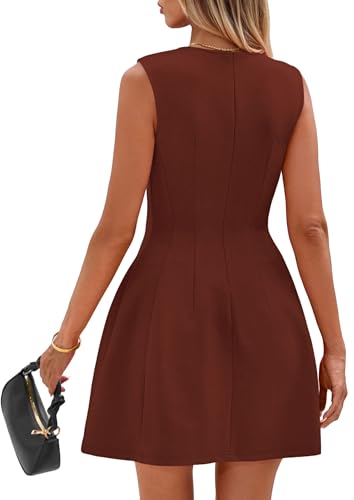 Image of PRETTYGARDEN Summer Dresses for Women 2026 Elegant Classy Spring A Line Business Casual Work Graduation Cocktail Short Dress