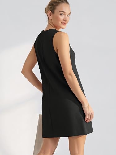 Image of ODODOS Modal Soft V-Neck Tank Dress for Women Sleeveless Sundress Casual Relaxed Summer Dress with Pocket