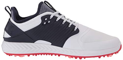 Puma Golf Men's Ignite Pwradapt Caged Golf Shoe, Puma White-Puma Silver-Peacoat, 11.5 M Us #TOP5