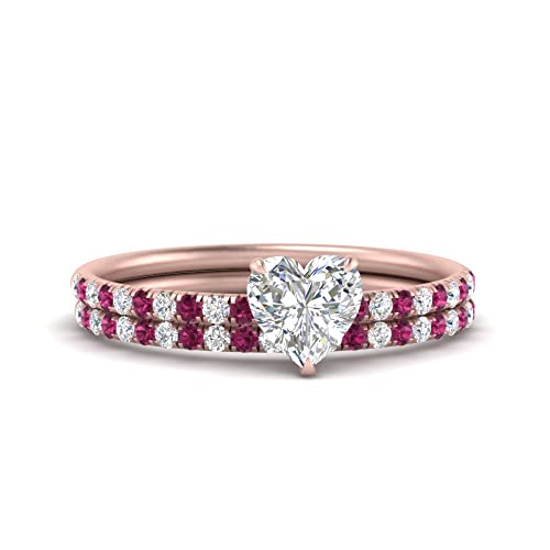 Juego de Anillos de Boda de Chakras en Oro Rosa para Superar el Estrés con Elegancia