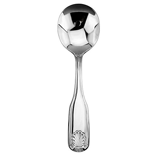 New Star Foodservice 58406 Shell Pattern, 18/0 Stainless Steel, Bouillon Spoon, 6.4-Inch, Set of 12