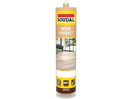 Soudal 290ml Wood & Parquet Sealant Beech Eco-Friendly Acrylic Polymer Solvent-Free Silicone-Free Crack Resistant & Paintable Sealant for Floor Joints, Skirting & Timber Projects