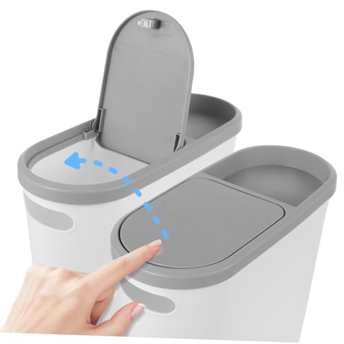 Caneca de basura rectangular con tapa para cocina y baño miniatura 5