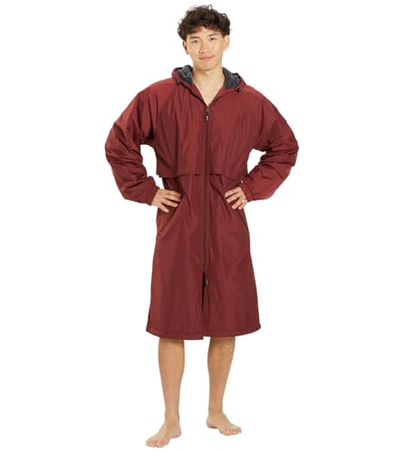 Image of Sporti Unisex Swim Parka with Comfort Plush Fleece Lining, Multi Pocket Zipper - Water Resistant Swim Coats for Women & Men