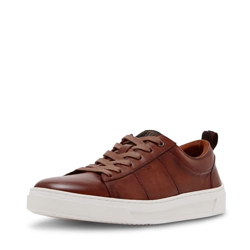 Steve Madden Men's NICKAI Casual Sneaker, Tan Leather, 9.5