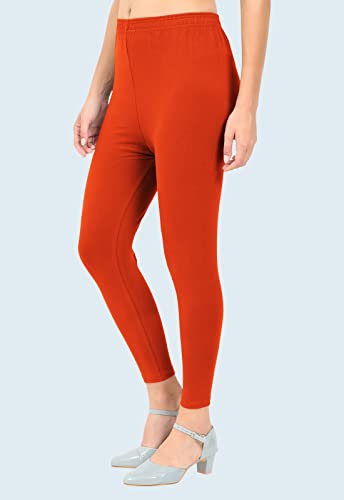 Image of POPOLO Women's Super Soft Ankle Length Cotton Lycra Solid Stretchable Legging