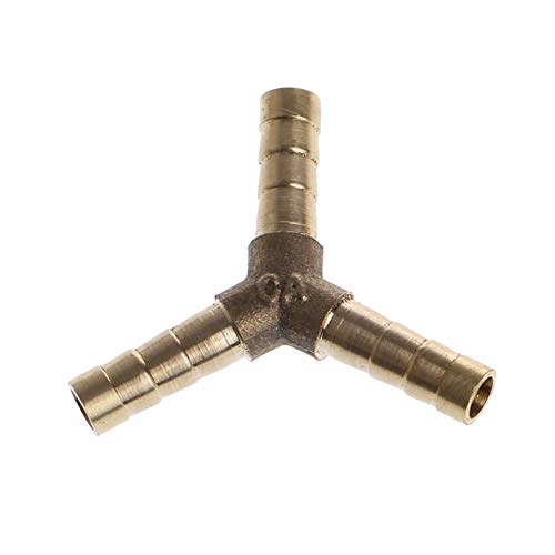 Empalmador de juntas de 3 vías en forma de Y, conector en T de manguera, Unión de 3 vías, accesorio de latón for combustible, Gas líquido, R2LC, 1 ud.(6mm)
