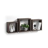 Homéa, Set mit 3 Würfeln, MDF, 23/26,5/30 cm, Nussbaum