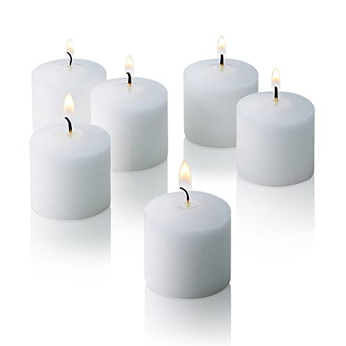 Bulk Pack Of 144 White Votive Candles - Box Of 144 Unscented Candles - 10 Hour Burn Time - Bulk Candles For Weddings, Parties, Spas And Decorations #TOP1