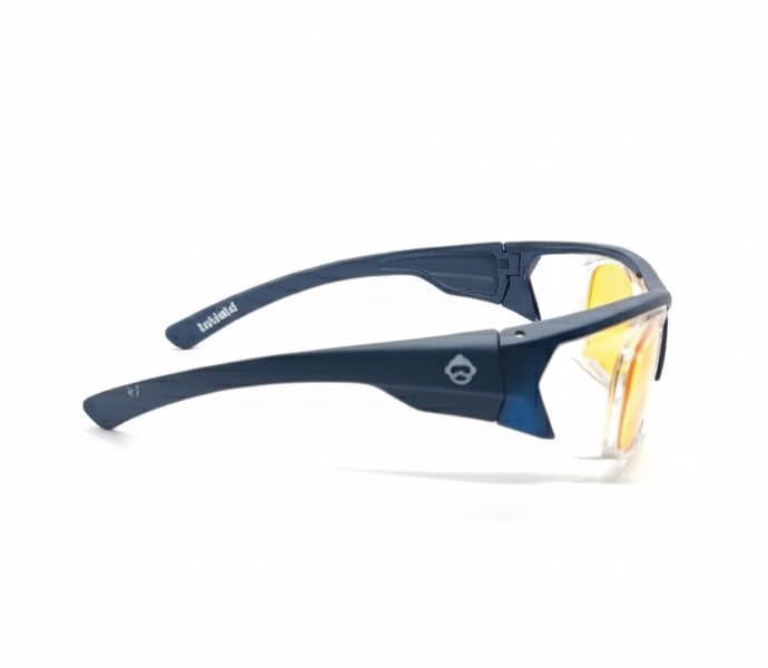 Image of THUNDERSTORM Safety Goggles Eye Protection Anti Pollution Eyewear For Multipurpose Riding Motorcycle Cycling Scratch Resistant UV Protected Glasses for Men & Women (Matte Blue with Yellow Lens)