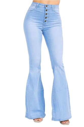 High Waist Western Five Button Flare Jeans