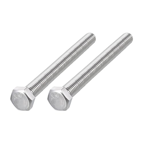 Image of METALLIXITY Hex Head Bolts (1 /2-13 x 6) 2Pcs, 304 Stainless Steel 18-8, Fully Threaded, External Hex Drive, Plain Finish, Hex Head Screw Bolt, Silver