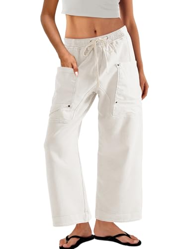 Nirovien Womens Barrel Sweatpants Baggy Wide Leg Lounge Pants Casual Drawstring Sweat Pants with Pockets3