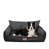 PillowPrim Hundebett - Möbel für Tiere, Katzenbett - Hundekorb für kleine mittelgroße & große Hunde - Hundekissen – Hundesofa – Hundeliege – Schlafplätze - 107x80 cm - Graphit