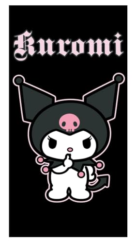 Hello Kitty Kuromi Serviette de bain pour enfant 100 % coton 70 x 140 cm