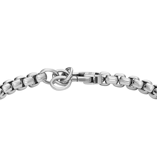 Image of Fossil Men's Plated Stainless Steel Engravable Personalized Gift ID, Chain or Cuff Bracelet for Men