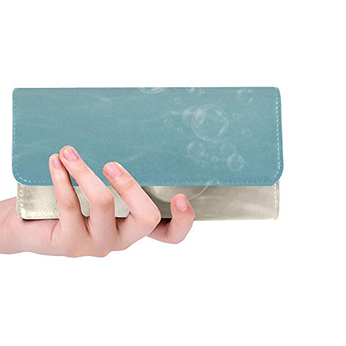 Preisvergleich Produktbild JOCHUAN Einzigartige kundenspezifische abstrakte Abbildung absichtlich Geräusche Wasser Stock Illustration Frauen Trifold Brieftasche lange Geldbörse Kreditkarteninhaber Fall Handtasche