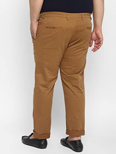 Image of Urbano Plus Men Mid Rise Cotton Regular Fit Casual Chino Pants Stretch