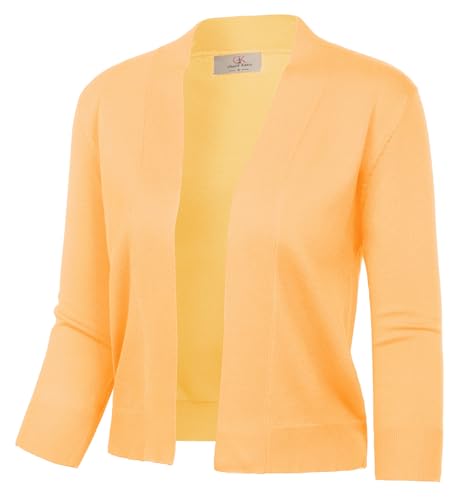 Image of GRACE KARIN Women Cardigan Sweaters Lightweight Knit Cropped Cardigans Trendy 3 /4 Sleeve Shrug Bolero S-3XL