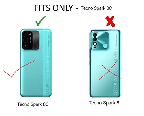 Image of COVERBLACK Transparent Rubber Back Cover for Tecno KG5k /Spark 8C - Transparent