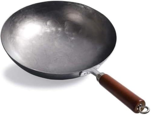 Wok tradicional de hierro fundido 32 cm sin recubrimiento