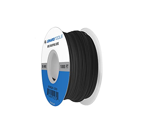 Jonard Tools R30BLK-1000 Black Insulated Kynar Copper Wire Roll, 30 AWG, 1000 ft Length