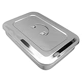 Beaupretty ステンレス製ネイルツール滅菌トレイ 蓋付き防塵収納ケース ポータブルデザイン ネイルアート用殺菌ボックス プロ 家庭用ネイルケ