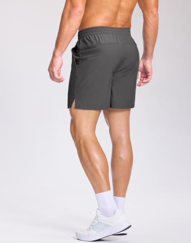 Image of GGJ Men's Lightweight Athletic Shorts with 2 Zipper Pockets 7 inch /9 inch /5 inch Gym Workout Running Quick Dry Tennis Shorts for Men