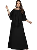 KOH KOH Plus Size Womens Long Strapless Shoulderless Flattering Cocktail Evening Off the Shoulder Cold Sexy Evening Flowy Formal Slimming Gown Gowns Maxi Dress Dresses, Black 5XL 30-32