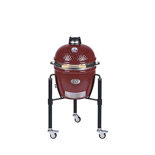 Monolith Keramikgrill Holzkohle Junior Pro 2.0 Rot mit Abdeckhaube Nr. 121021-RED