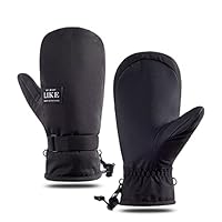 FAYHIJUN Handschuhe Winter Fäustlinge für Damen skihandschuhe Winterhandschuhe wasserdichte Fahrradhandschuhe Winddichte Thermohandschuhe Warm Sports wie Laufen Radfahren (M, Schwarz)