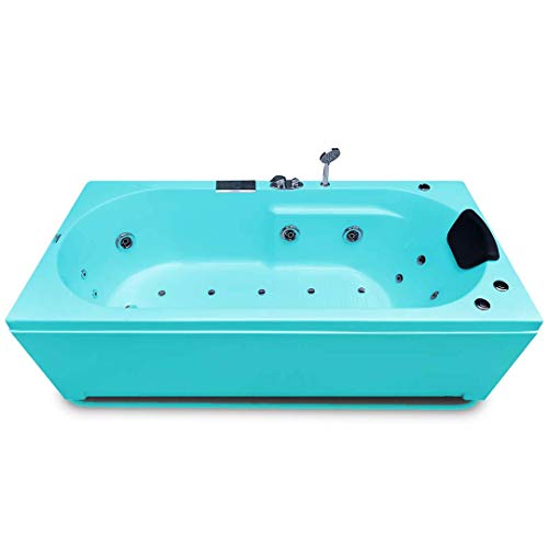 Image of MADONNA Divine 5.5 Feet Acrylic Bathtub with Whirlpool Massage, Bubble Bath, Back Massager and Filler System (Cyan Blue)